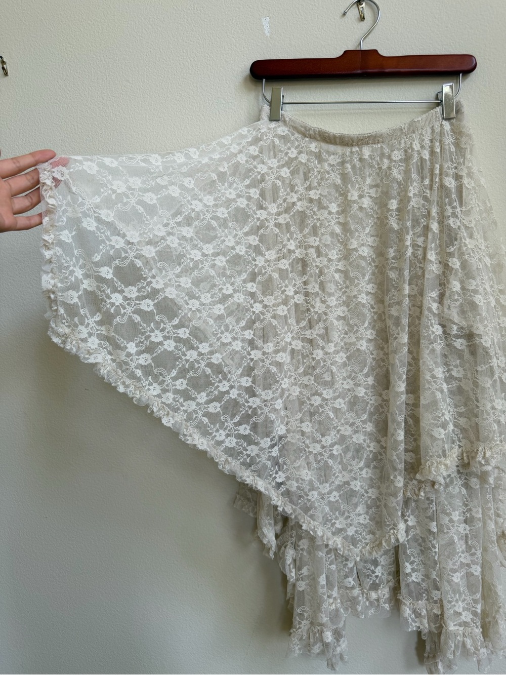 Free People Intimately French Courtship Lace Maxi Skirt Cream Small S - Picture 8 of 13